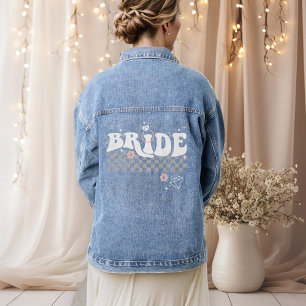 Retro Groovy Bride I Diamond Ring I Trendy Wedding Jeansjacke