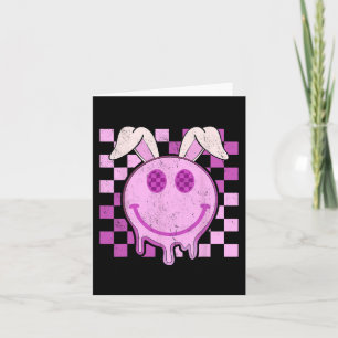 Retro Groovy Bunny Smile Face Happy Ostertag Rab Karte