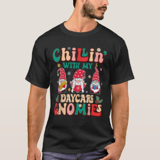 Retro Groovy Chillen mit meinen Kita-Gnomies Weihn T-Shirt