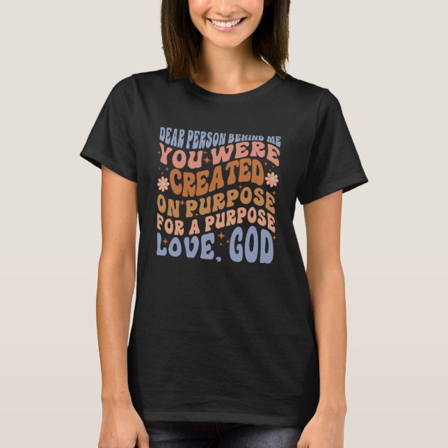 Retro Groovy Christian Love God Trendy Dear Person T-Shirt (Vorderseite)