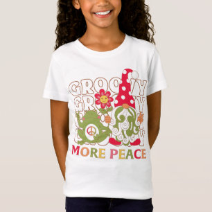 Retro Groovy Christmas Gnome Mor Peace T-Shirt