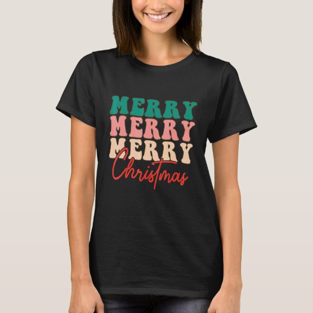 Retro Groovy Christmas Men Women Kids T-Shirt (Vorderseite)
