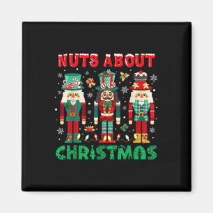 Retro Groovy Christmas Nuts Über Christmas Nutcra Magnet
