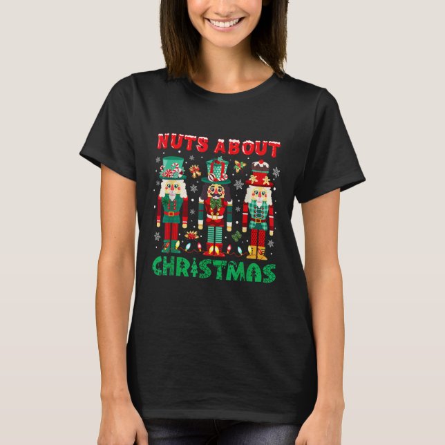 Retro Groovy Christmas Nuts Über Christmas Nutcra T-Shirt (Vorderseite)