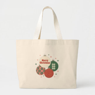 Retro Groovy Christmas Ornament Tote Bag Jumbo Stoffbeutel
