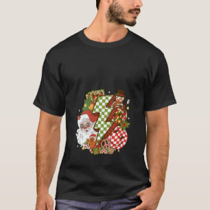 Retro Groovy Christmas Vibes Smile Face Santa Clau T-Shirt