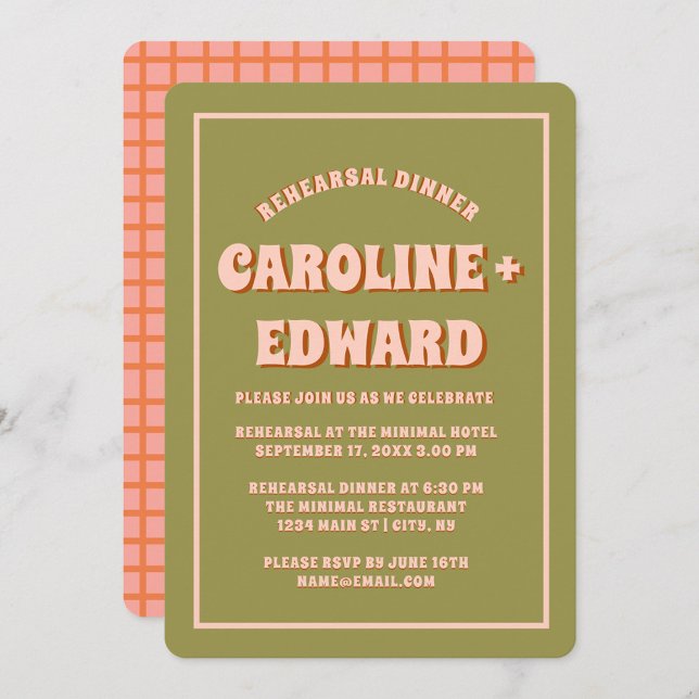 Retro Groovy Colorful Wavy Boho Probe Dinner Einladung (Von Creator hochgeladen)