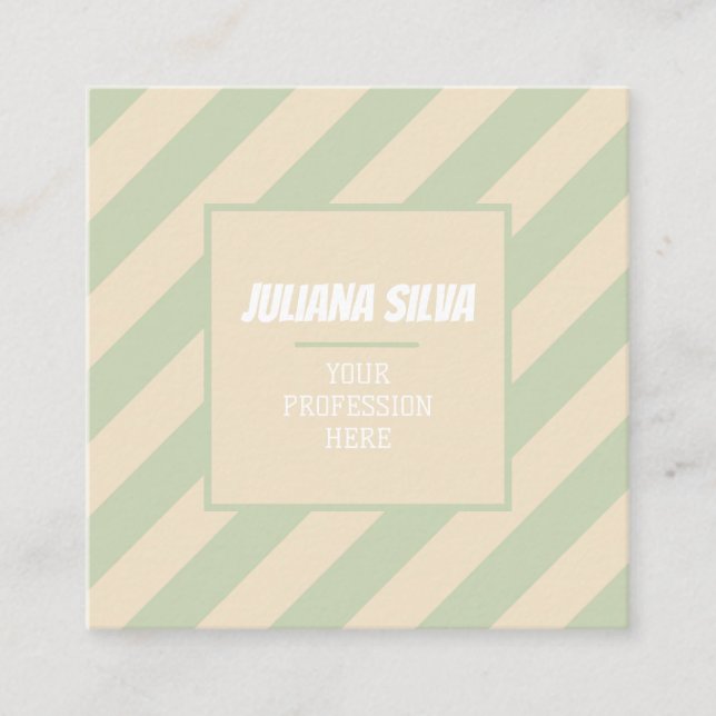 Retro Groovy Colorful Wavy Boho Quadratische Visitenkarte (Vorderseite)