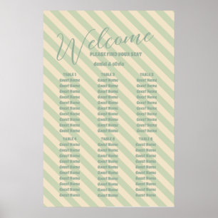 Retro Groovy Colorful Wavy Boho Wed Seating Charts Poster