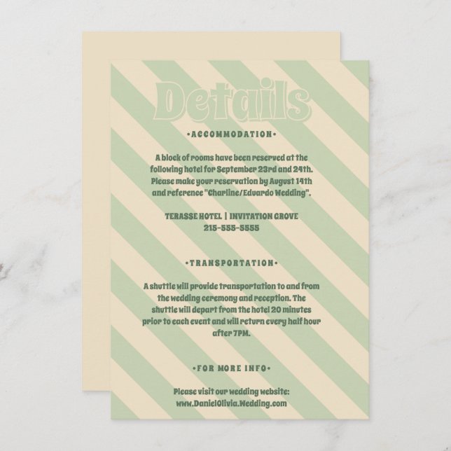 Retro Groovy Colorful Wavy Boho Wedding Begleitkarte (Vorne/Hinten)