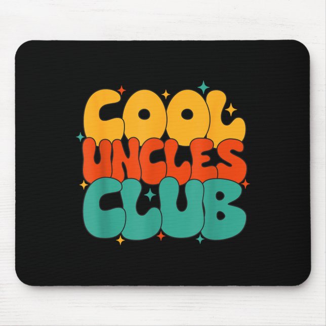 Retro Groovy Cool Uncles Club Funny New Uncle  Mousepad (Vorne)