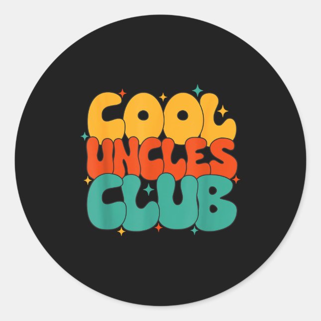 Retro Groovy Cool Uncles Club Funny New Uncle  Runder Aufkleber (Vorderseite)