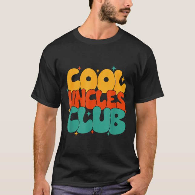 Retro Groovy Cool Uncles Club Funny New Uncle  T-Shirt (Vorderseite)