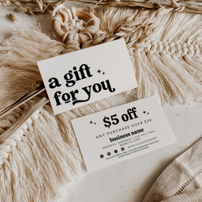 Retro Groovy Coupon Discount Card (Retro Coupon Card)