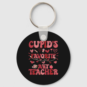 Retro Groovy Cupids Lieblings-Kunstlehrer Valentin Schlüsselanhänger