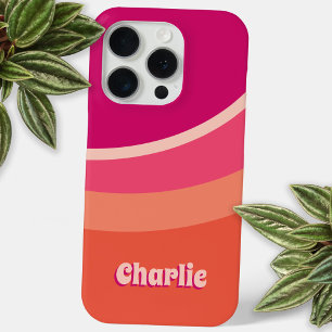 Retro Groovy Curve Pink Orange Personalisiert Case-Mate iPhone Hülle