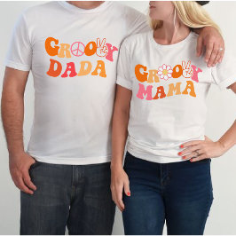 Retro Groovy dada Erster Geburtstag Matching T-Shirt