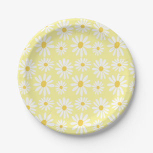 Retro Groovy Daisies Spring Daisy Boho Sunny Pappteller