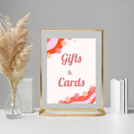 Retro Groovy daisy Flower gift & Card Geburtstag Poster