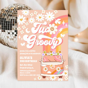 Retro Groovy Daisy Geburtstagseinladung Einladung