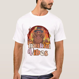 Retro Groovy Dankbarkeit Vibes Niedliche Türkei Fa T-Shirt