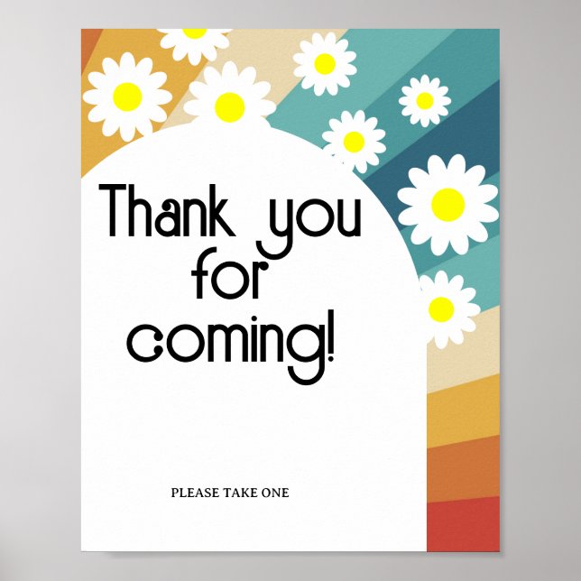 Retro Groovy \ Danke, dass du gekommen bist Poster (Vorne)