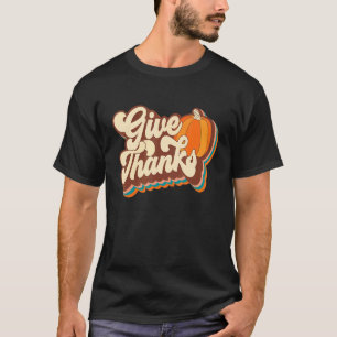 Retro Groovy Danke Sagen Euch Spaß Herbstblätter T T-Shirt