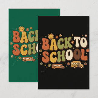 Retro Groovy Design für den Schulbeginn Dankeskarte