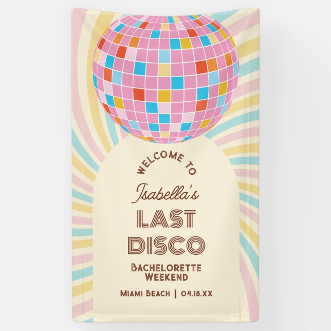 Retro Groovy Disco Bachelorette Banner (Vertikal)