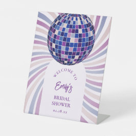Retro Groovy Disco Bridal Shower Welcome Sockelschild