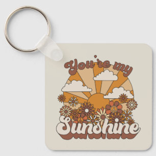Retro Groovy Du bist mein Sonnenschein Schlüsselanhänger
