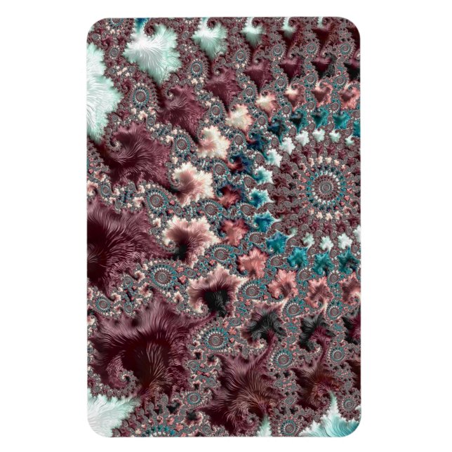 Retro Groovy Eclectic Bohemisch Spiral Fraktal Magnet (Vertikal)