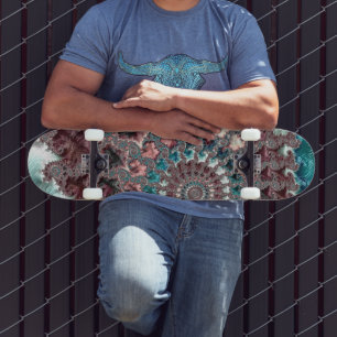 Retro Groovy Eclectic Bohemisch Spiral Fraktal Skateboard