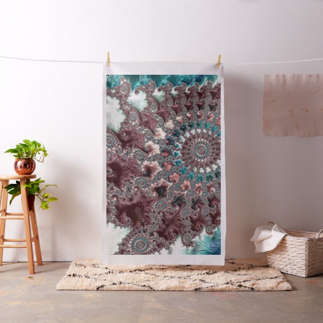 Retro Groovy Eclectic Bohemisch Spiral Fraktal Stoff (Beispiel)