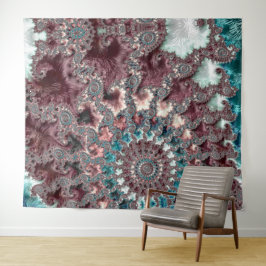 Retro Groovy Eclectic Bohemisch Spiral Fraktal Wandteppich