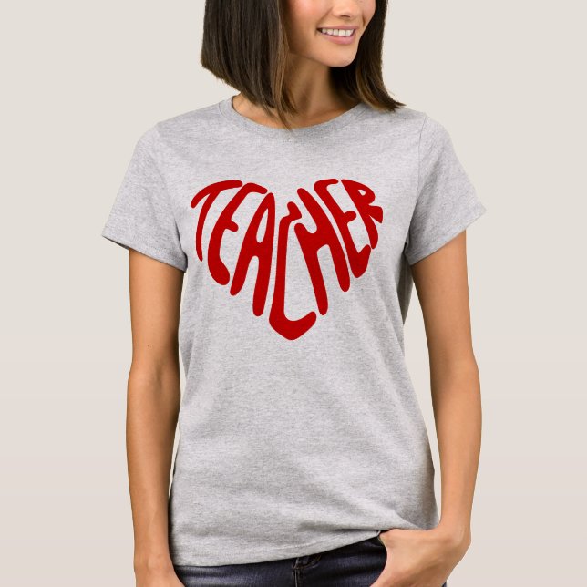 Retro Groovy editierbare Farb-Lehrer-Typografie  T-Shirt (Vorderseite)