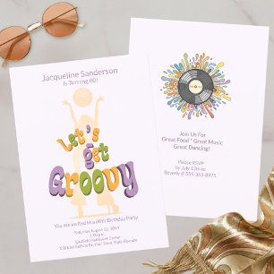Retro Groovy Einladung zum 60. Geburtstag