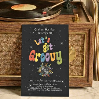 Retro-Groovy-Einladung zum 60. Geburtstag Einladung