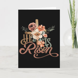 Retro Groovy Er Ist Auferstanden Floral Jesus Oste Karte