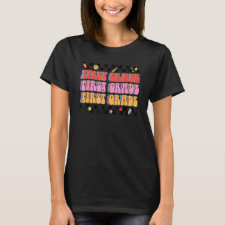 Retro Groovy erster Klasse Lehrer erster Klasse T-Shirt