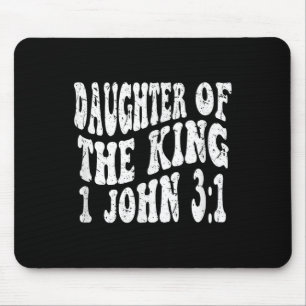 Retro Groovy Faith 1 John 3 1 Tochter des Königs Mousepad