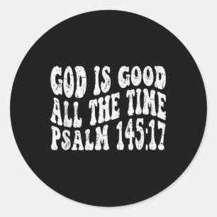 Retro Groovy Faith Psalm 145 17 Gott ist gut Runder Aufkleber