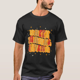 Retro Groovy Fall Dankend Vibes Happy Thanksgivin T-Shirt