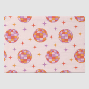 Retro Groovy Farbige Disco-Kugeln Muster Seidenpapier