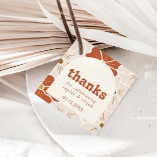 Retro Groovy Floral Arch   Boho Favor Geschenkanhänger