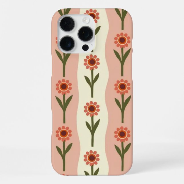 Retro Groovy Floral Phone Case iPhone Hülle (Rückseite)