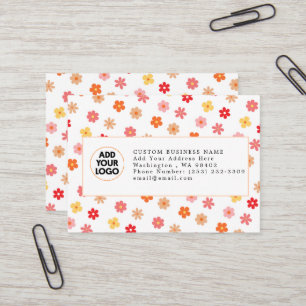 🌸 Retro Groovy Florales benutzerdefiniertes Firme Visitenkarte