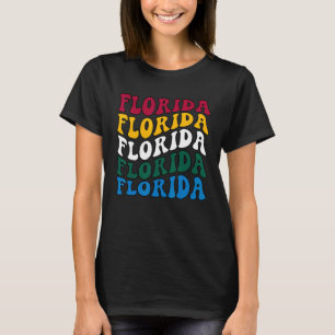 Retro Groovy Florida Staat Zuhause I Liebe Florida T-Shirt