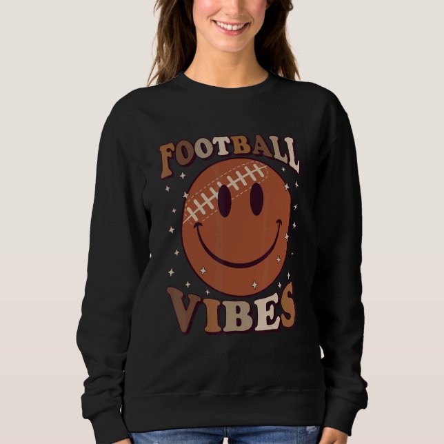 Retro Groovy Football Vibes Family Matching Footba Sweatshirt (Vorderseite)