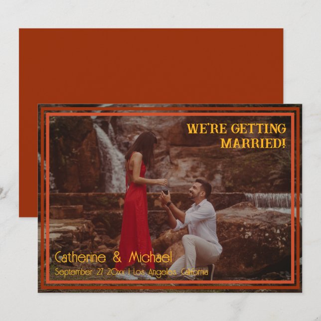 Retro-Groovy-Foto der 70er Jahre Save The Date (Vorne/Hinten)